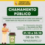 Prefeitura de Araruama faz Chamamento Público para cadastrar os catadores de materiais recicláveis do município