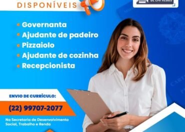 Balcão de Empregos divulga novas oportunidades de trabalho em Búzios