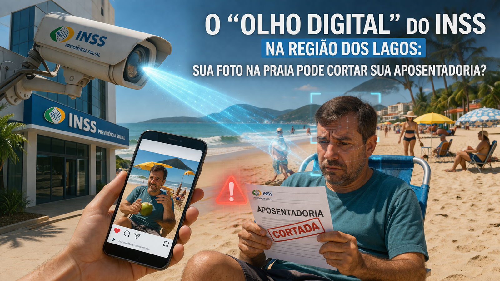 O “Olho Digital” do INSS na Região dos Lagos: Sua foto na praia pode cortar sua aposentadoria?