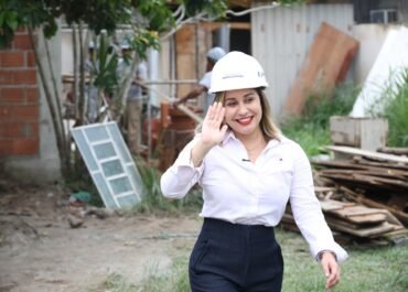 Prefeita Daniela Soares acompanha obra de ampliação do posto de saúde de Ponte dos Leites