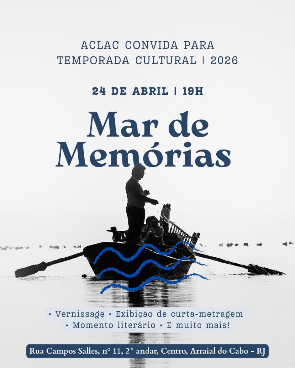 ACLAC abre Temporada Cultural 2026 com evento “Mar de Memórias” em Arraial do Cabo