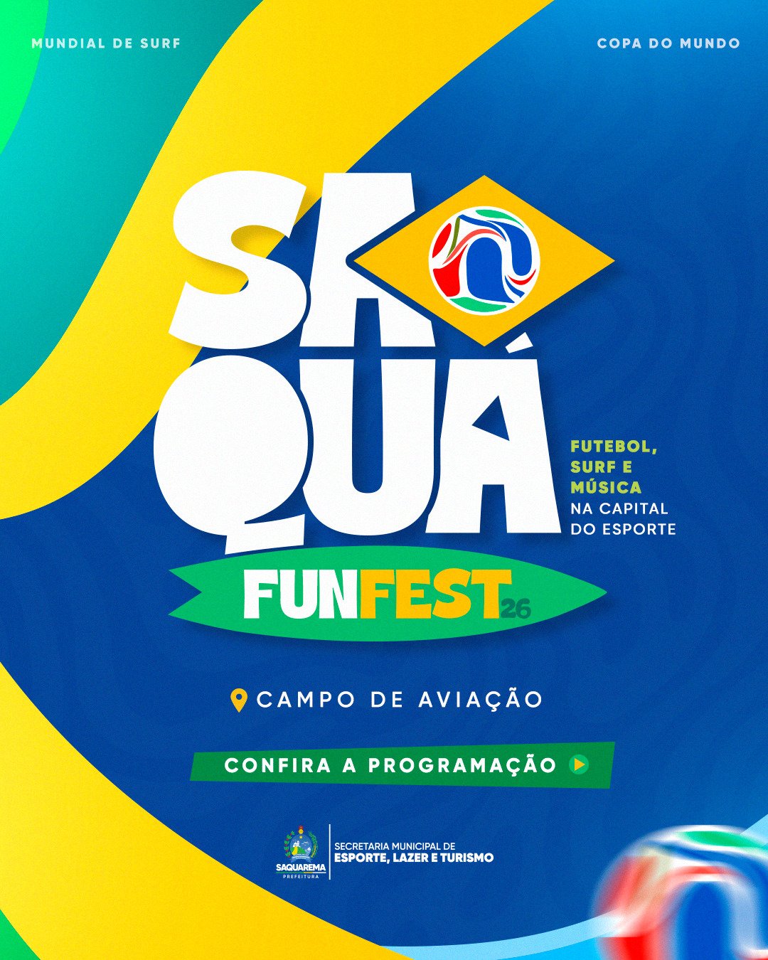 Prefeitura de Saquarema promove Saquá Fun Fest para transmissão dos jogos do Brasil na Copa do Mundo